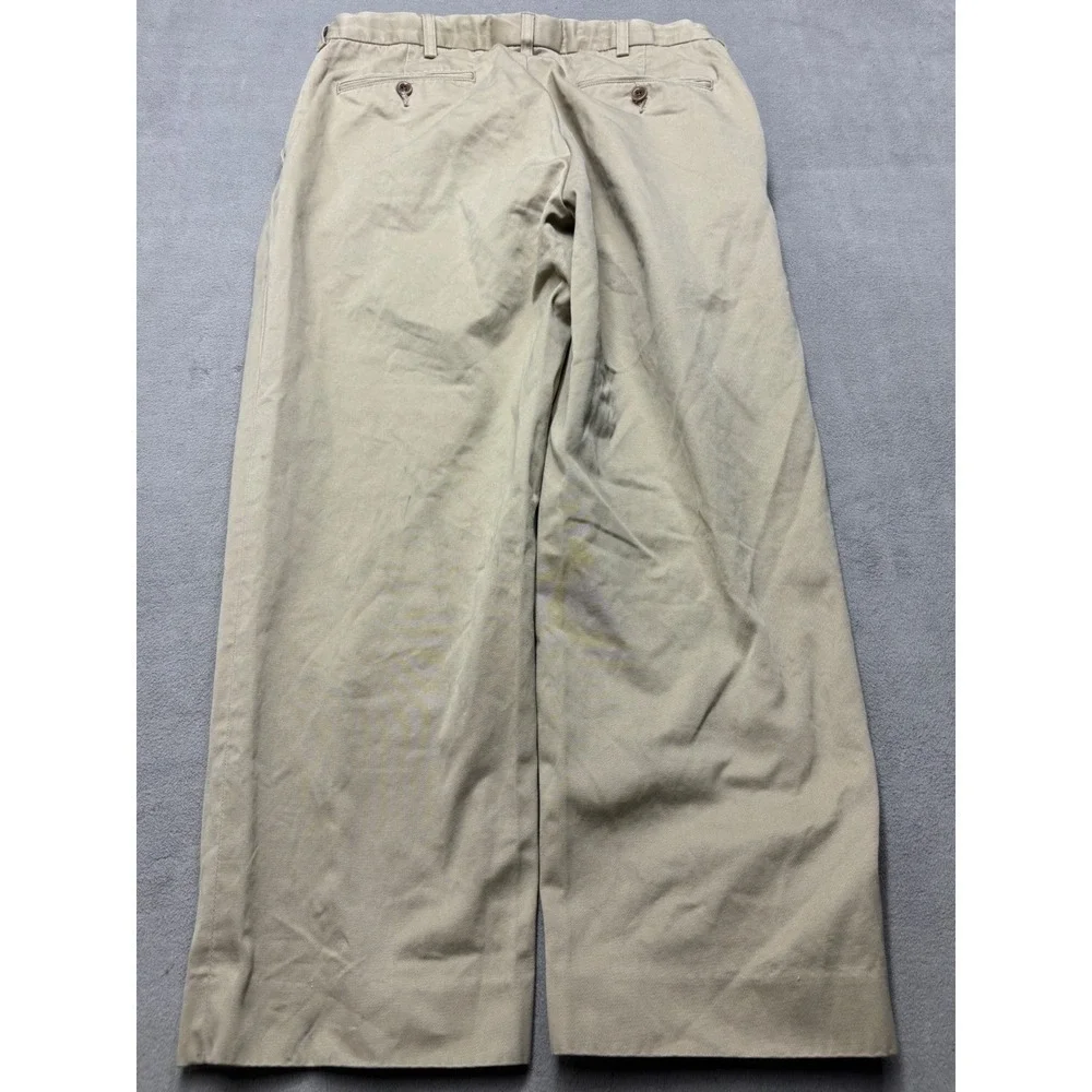 Polo Ralph Lauren Mens Pleated Chino Pants Tan Khaki Cotton Relaxed 32x24
